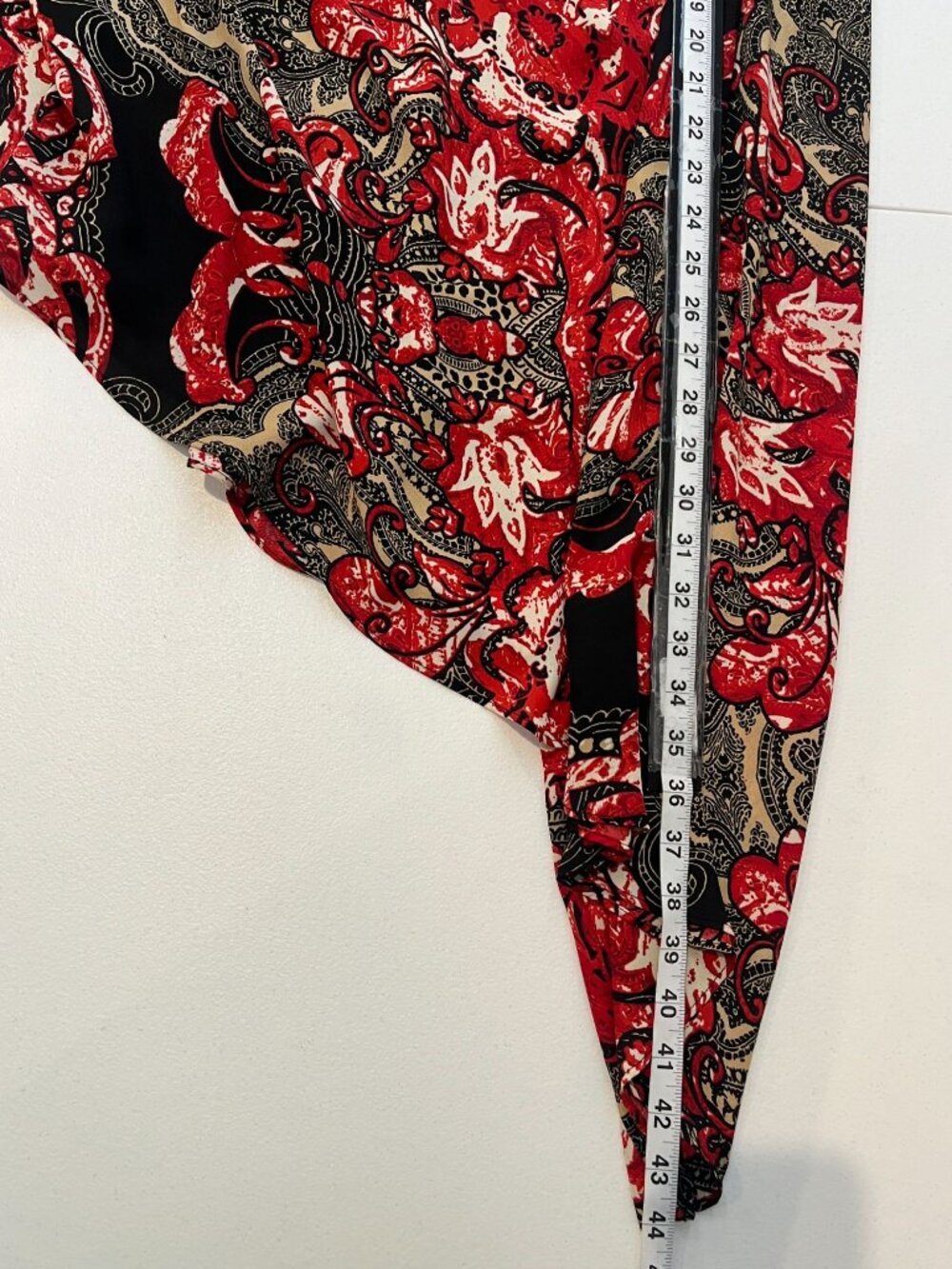 Ashley Stewart Plus 26 Boho Tunic Red Black Asymmetrical Top - Picture 5 of 12